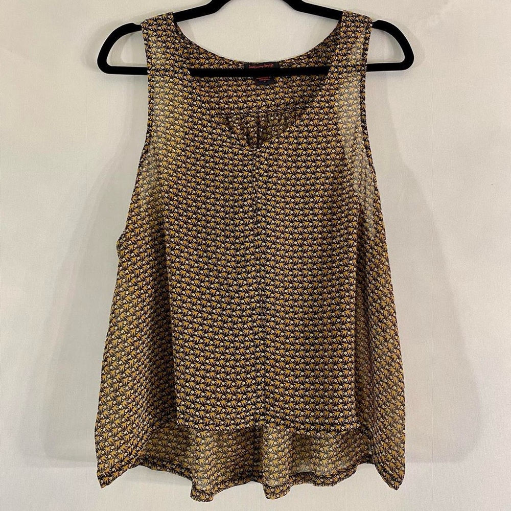 imaginary voyage sheer tank with tiny swallow print / medium
